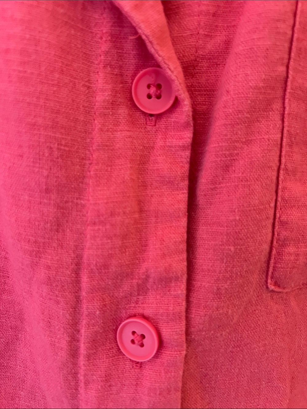 a new day Target Coral Pink Short Sleeve Button Front Linen Camp Summer Shirt M - Picture 4 of 9